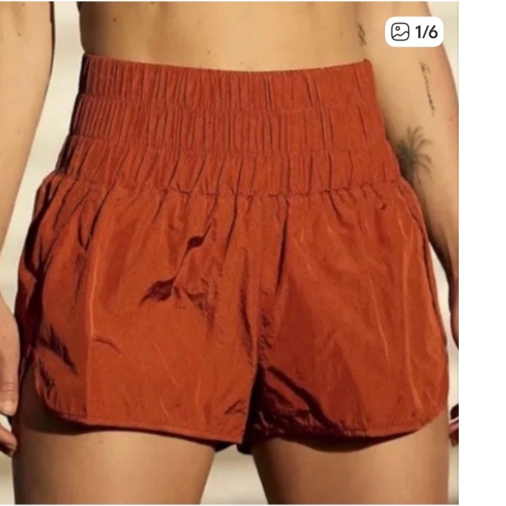 Free People Burnt Orange Athletic Shorts